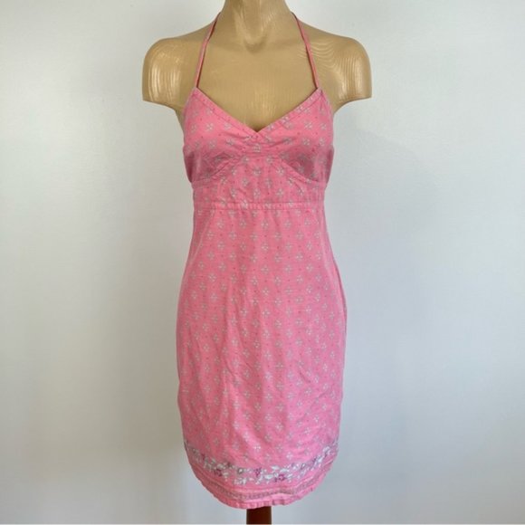 Vintage Y2K Hot Pink Haltertop Handkerchief Mini Dress from Gap - Picture 3 of 16
